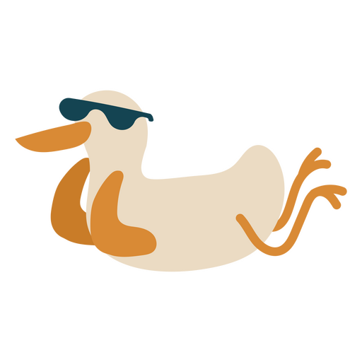 Duck with sunglasses flat PNG Design