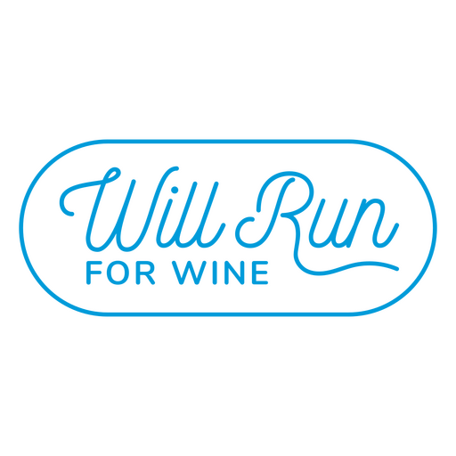 Run for wine running badge stroke PNG Design