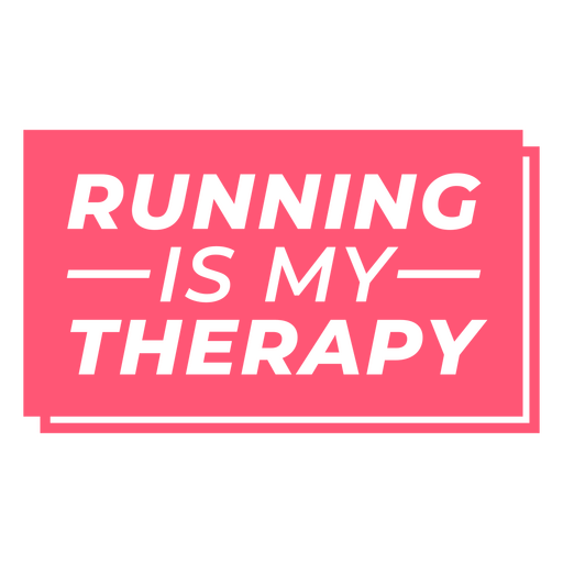 Running is my therapy badge cut out PNG Design