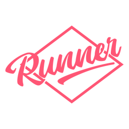 Runner lettering badge element PNG Design