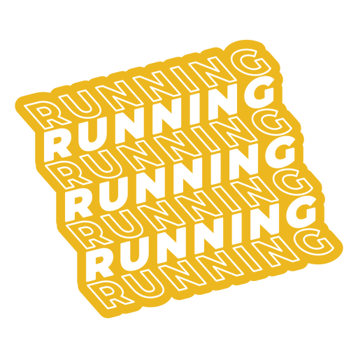 Running text badge cut out PNG Design