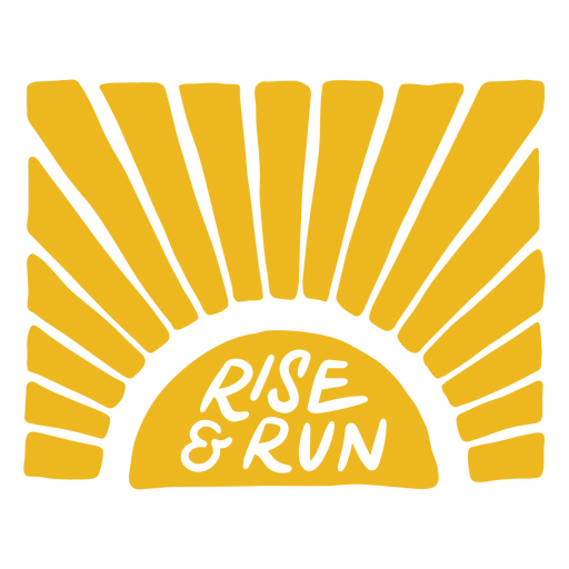 Distintivo de corrida plana Rise & Run Desenho PNG