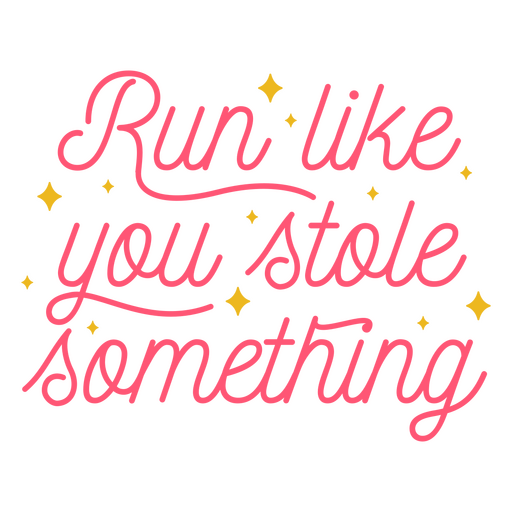 Running lettering quote badge PNG Design