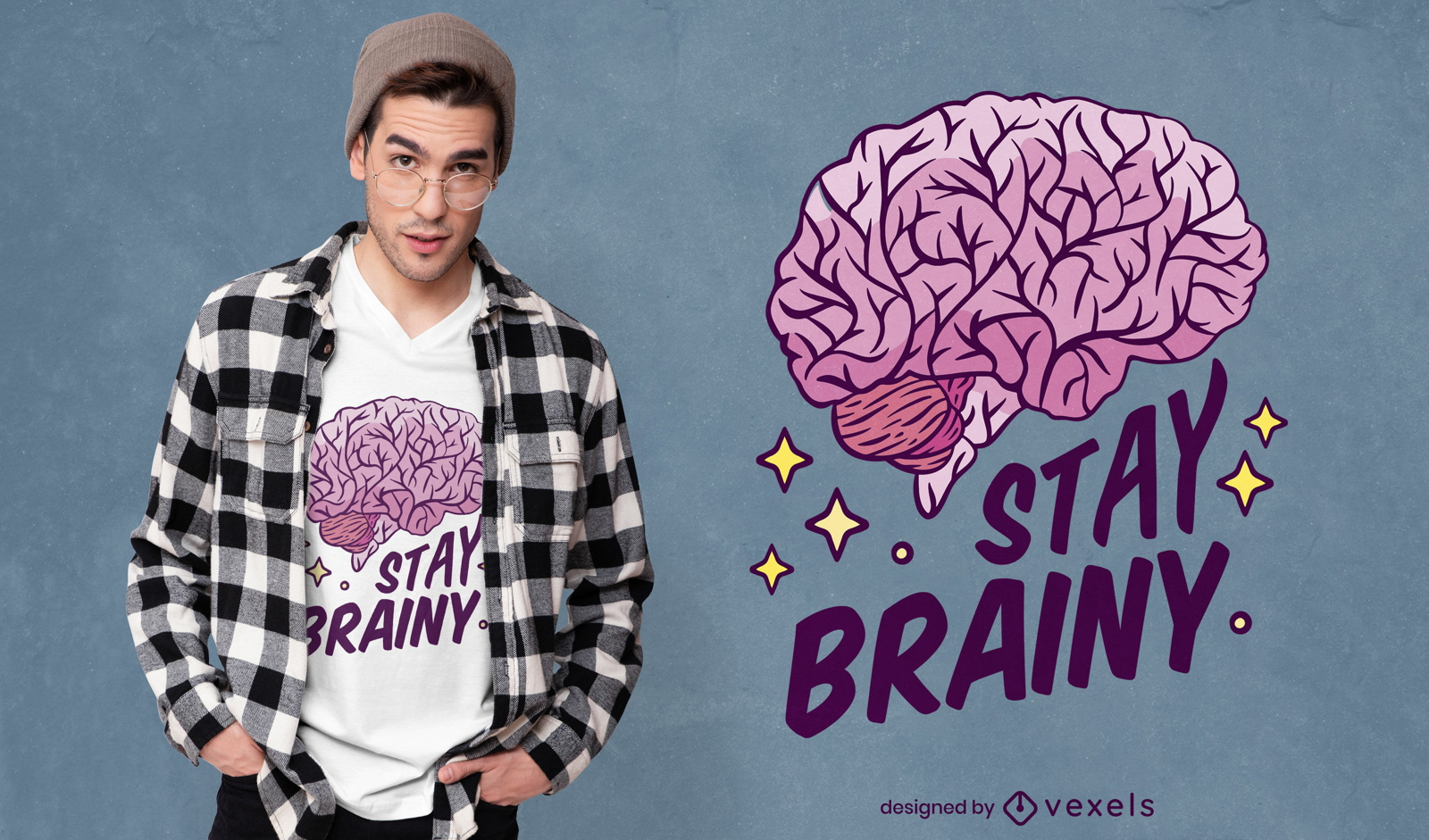 Intelligentes T-Shirt-Design mit Gehirnzitat