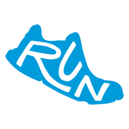 Insignia recortada de zapatillas para correr Diseño PNG