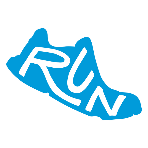 Running shoe cut out badge