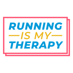 Running is my therapy badge flat PNG Design
