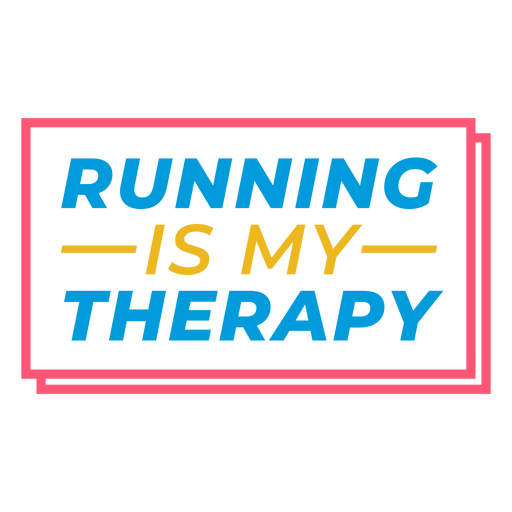 Correr es mi insignia de terapia plana Diseño PNG