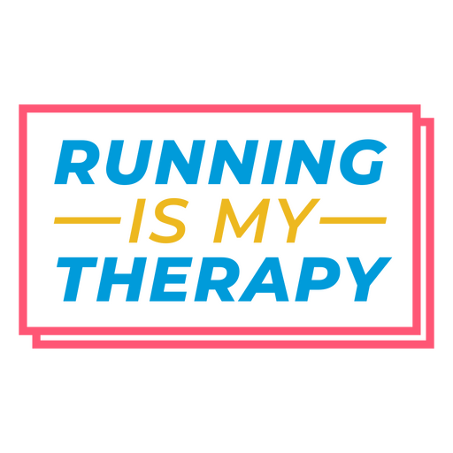 Running is my therapy badge flat PNG Design