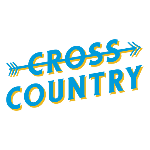 Cross country flat running badge PNG Design