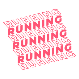 Laufendes Textabzeichen für gefüllte Striche PNG-Design