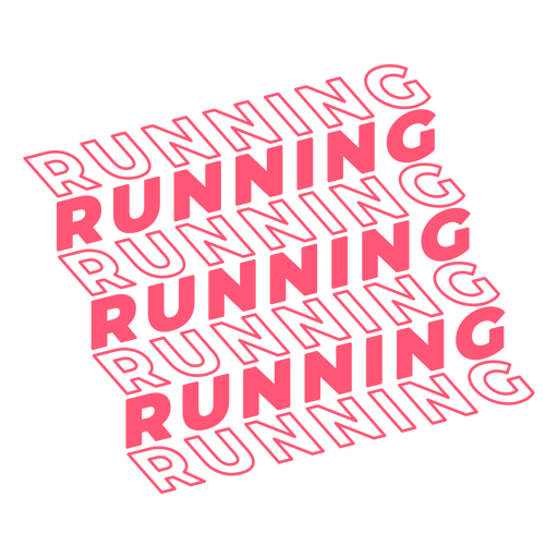 Running filled stroke text badge PNG Design
