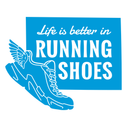 Running shoes quote cut out badge PNG Design