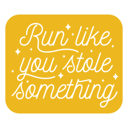 Running sport quote cut out badge PNG Design Transparent PNG