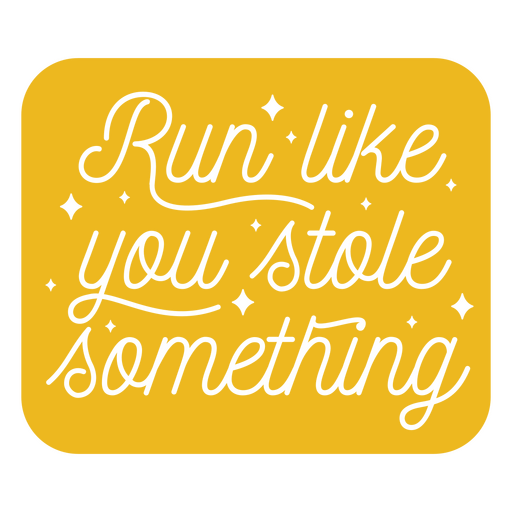 Running sport quote cut out badge