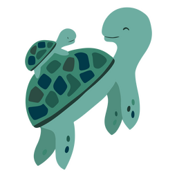 Piso tortuga y bebe Diseño PNG
