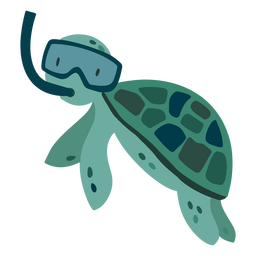 Schildkröte mit flachem Schnorchel PNG-Design