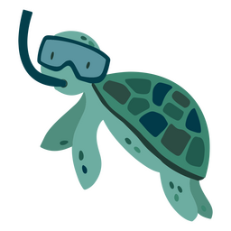 Turtle with snorkel flat PNG Design