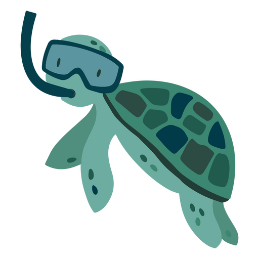 Schildkröte mit flachem Schnorchel PNG-Design