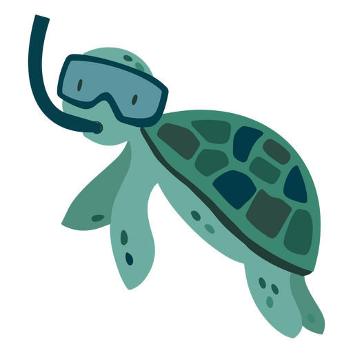 Tartaruga com snorkel plano Desenho PNG