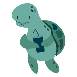 Tartaruga com vidro plano Desenho PNG