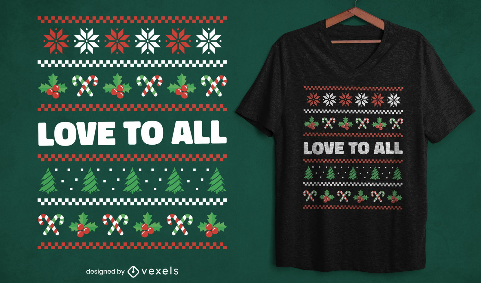 Design de t-shirt de camisola feia de citação de natal