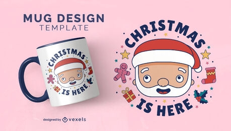 Santa claus cartoon christmas mug design