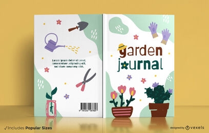 Design da capa do livro de elementos de jardinagem