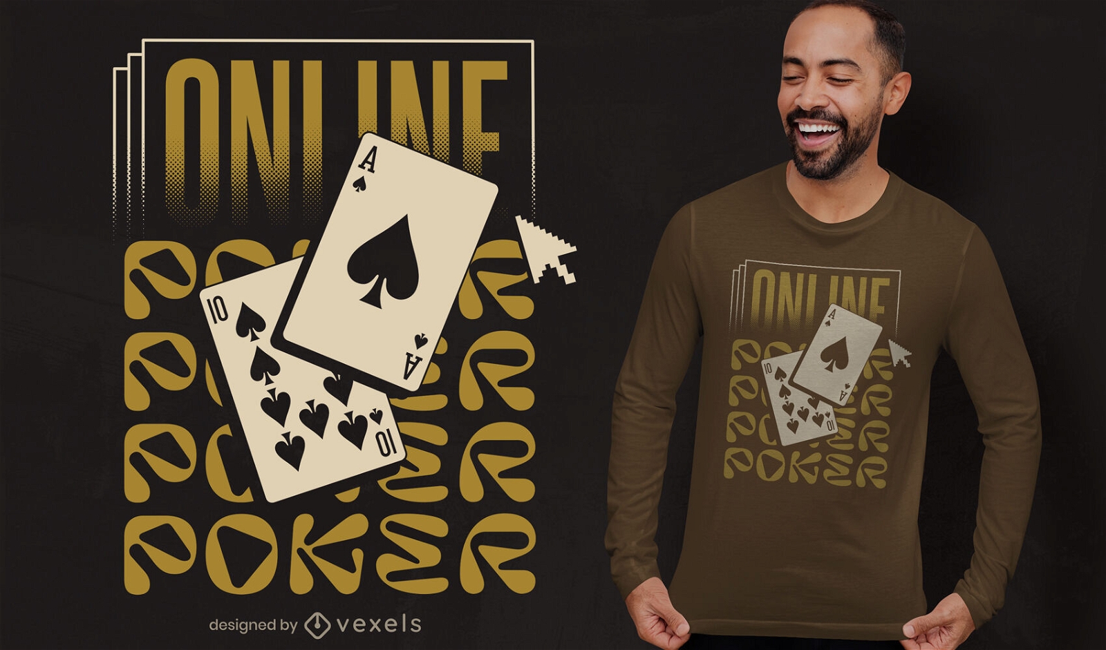 Online-Pokerkarten-T-Shirt-Design
