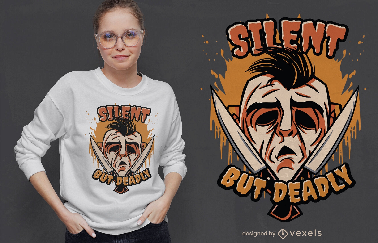 Deadly Halloween mask t-shirt design
