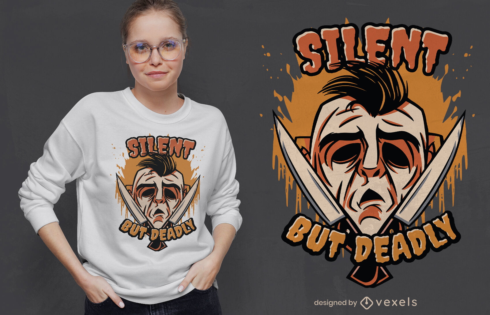 Tödliches Halloween-Masken-T-Shirt-Design