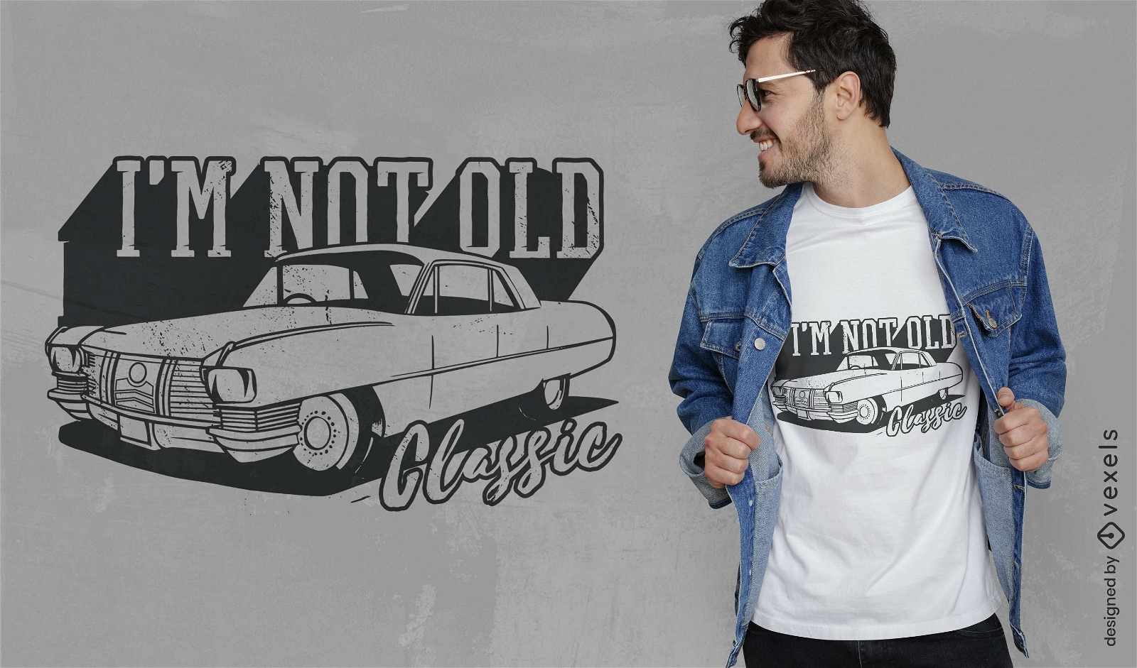 Classic vintage car quote t-shirt design