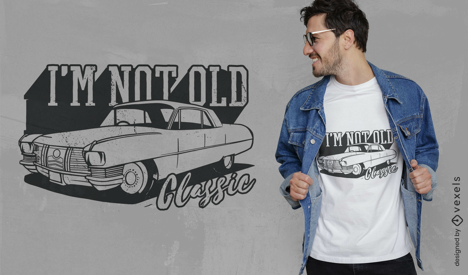 Design de camiseta de citação de carro antigo clássico