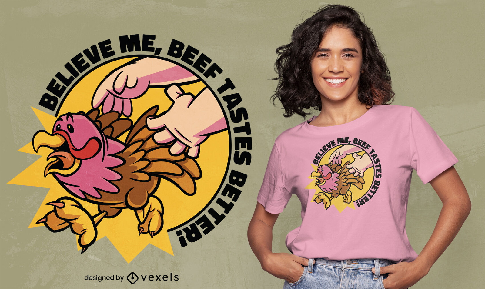 Diseño de camiseta de pavo de acción de gracias corriendo