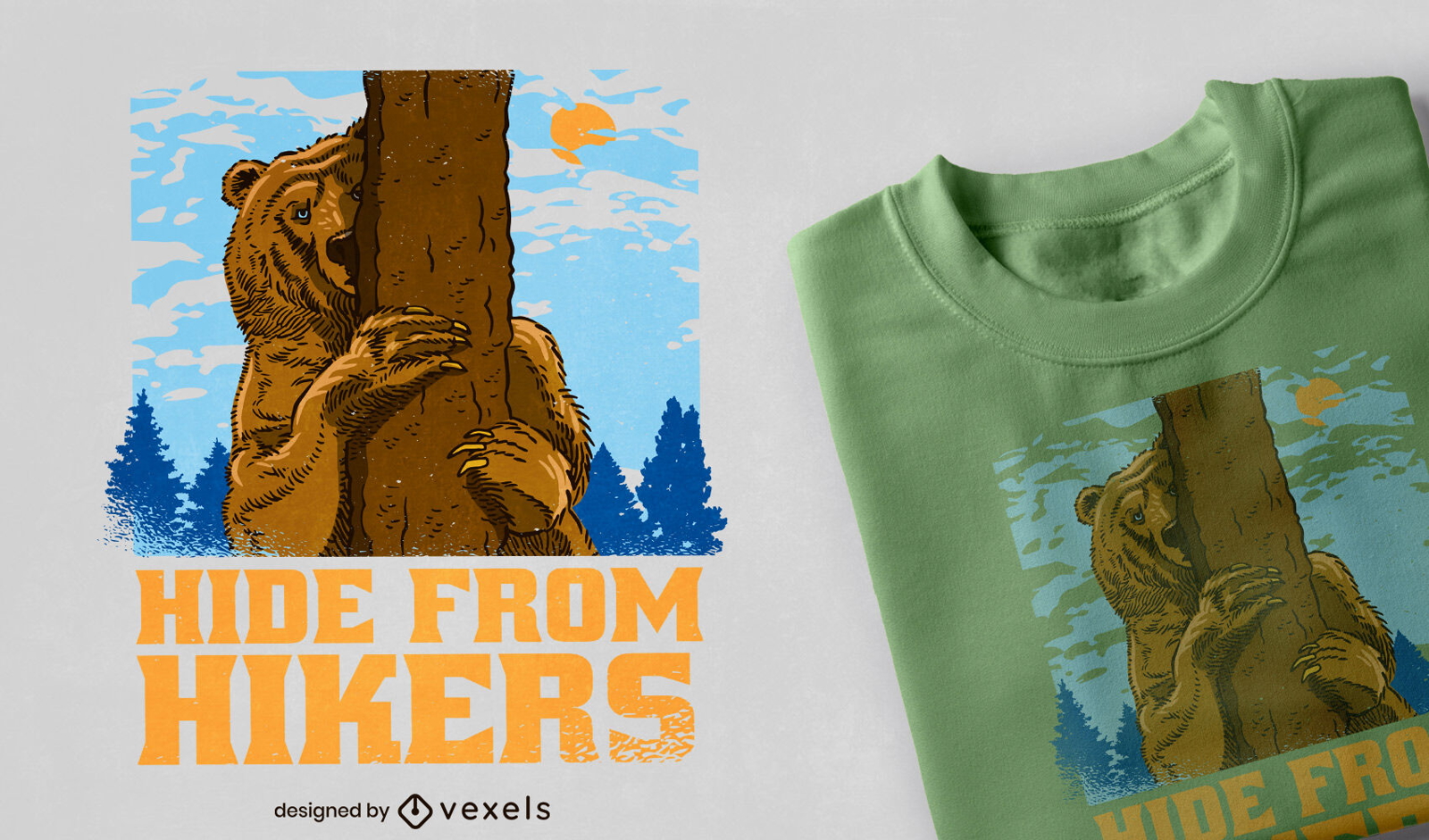 Hidden mountain bear t-shirt design