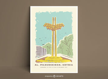 Diseño de cartel de monumento cristiano
