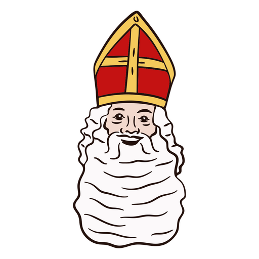 Papai Noel em traço de cor de chapéu de papa Desenho PNG