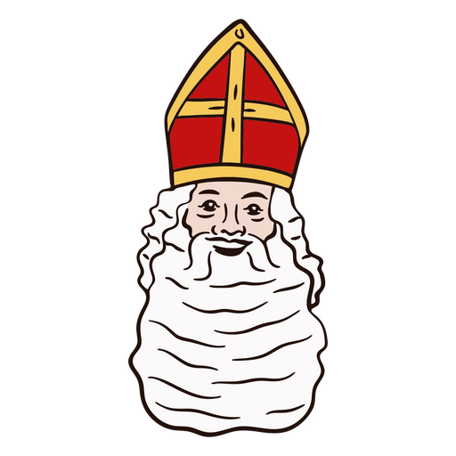 Santa Claus in pope hat color stroke