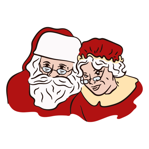 Der Weihnachtsmann und Frau Claus stehen vor einem Farbstrich PNG-Design