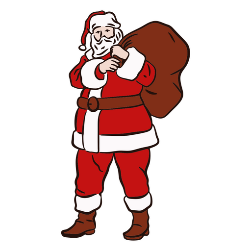 Papai Noel com traço de cor de saco Desenho PNG