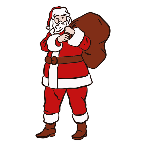 Weihnachtsmann mit Taschenfarbstrich PNG-Design