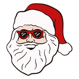 Santa in sunglasses color stroke PNG Design Transparent PNG