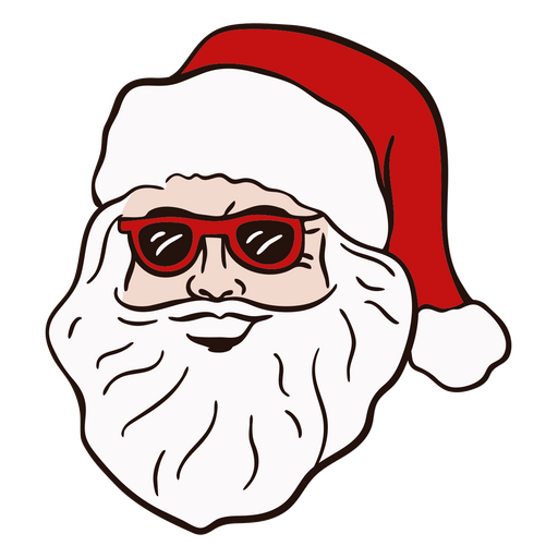 Papai Noel em traço de cor de óculos de sol Desenho PNG