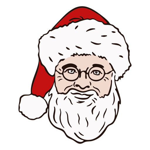 Elemento de traço de cor de rosto de Papai Noel Desenho PNG