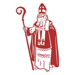 Weihnachtsmann im Papstkostüm füllte Schlaganfall PNG-Design