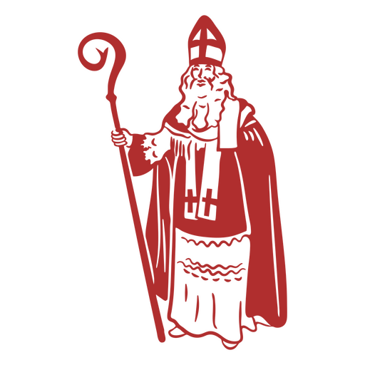 Papai Noel em traje de papa cheio de traçado Desenho PNG