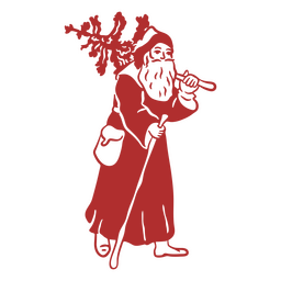 Papai Noel em traje longo cheio de traçado Desenho PNG