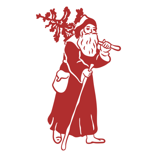 Weihnachtsmann im langen Anzug füllte Schlaganfall PNG-Design