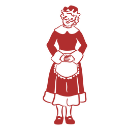 Trazo lleno de señora claus de pie Diseño PNG