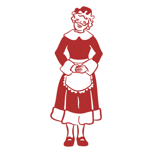 Diseño Png Y Svg De Trazo Lleno De Señora Claus De Pie Para Camisetas 4175